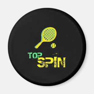 Aimant Tennis Sport Pop Art, Green & Yellow Racket & Ball