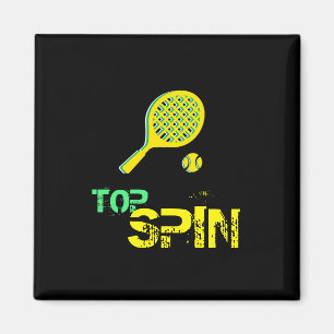 Aimant Tennis Sport Pop Art, Green & Yellow Racket & Ball