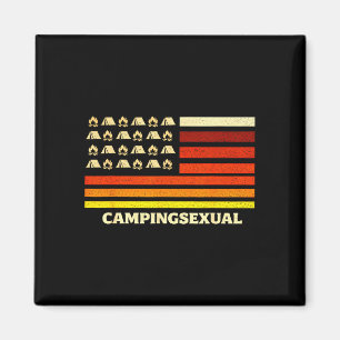 Aimant Tente de drapeau rétro de vie de camping de campeu