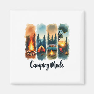 Aimant Tente de feu de camp en mode camping Van Sunset Se