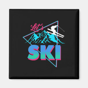 Aimant Tenue de ski rétro des années 80 pour hommes Let's