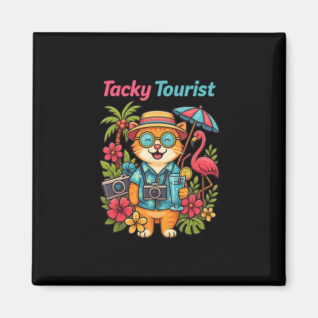 Aimant Tenue de touriste ringarde de vacances Costume de  (Devant)