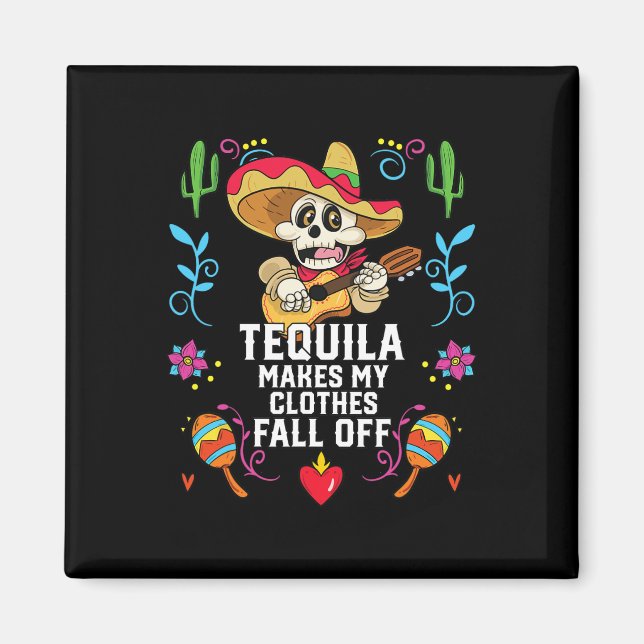Aimant Tequila Met Mes Vêtements Tomber Du Tequil Alcooli (Devant)