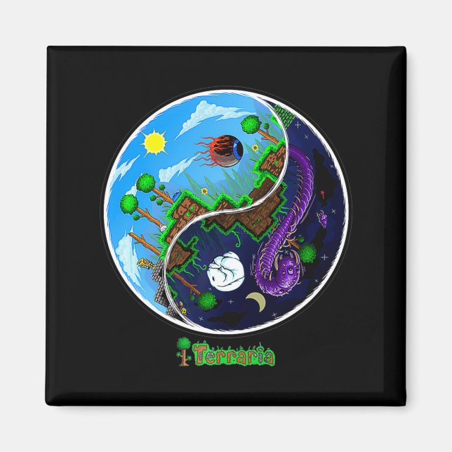 Aimant Terraria Night And Day T Shirt  (Devant)