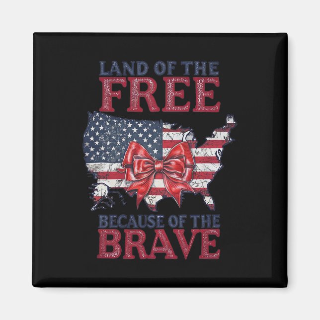 Aimant Terre de libres grâce aux braves 4 juillet  (Devant)