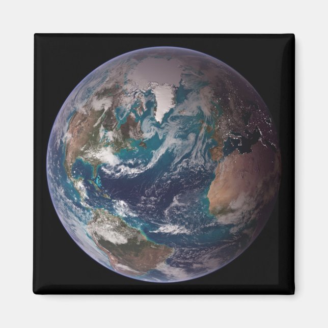 Aimant Terre de marbre bleu (hémisphère occidental) (Devant)