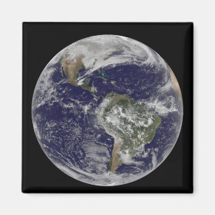 Aimant Terre entière montrant l'Amérique du Nord et l'Ame