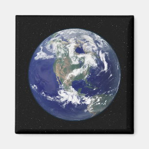 Aimant Terre entièrement éclairée centrée sur l'Amérique