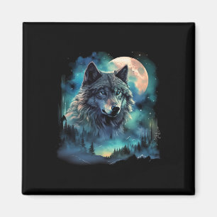 Aimant Terres de chasse du loup gris Galaxie de la forêt 