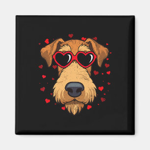 Aimant Terrier Airedale Saint-Valentin Cœur Amoureux Chie