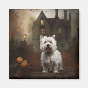 Aimant Terrier blanc de l'ouest de l'Écosse Halloween Épo
