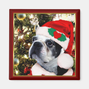 Aimant Terrier de Boston de Noël