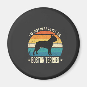 Aimant Terrier de Boston Graphique Rétro Amateur de Chien