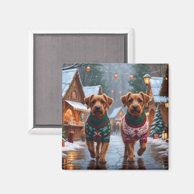 Aimant Terrier de la baie de Chesapeake Noël Neige Vacanc (Recto/Verso)