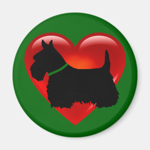Aimant Térrier écossais cœur rouge/amour Île verte