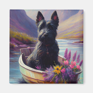 Aimant Terrier Écossais sur une pagaie : Une aventure pit