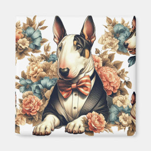 Aimant Terrier Floral Cute Retro