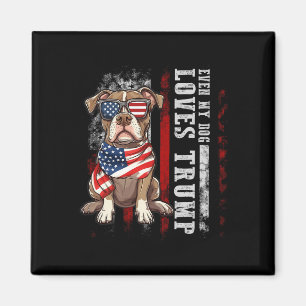 Aimant Terrier Pit Bull Même Mon Chien Aime Trump Drôle D