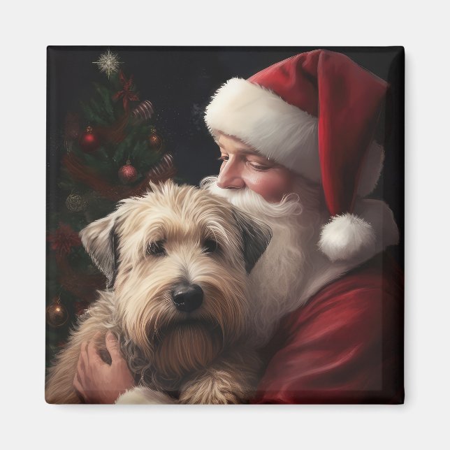 Aimant Terrier Wheaton avec le Père Noël Noël Festif (Devant)