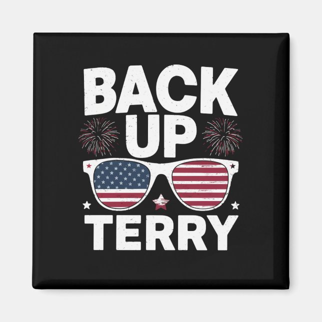 Aimant Terry de secours drôle feu d'artifice patriotique  (Devant)