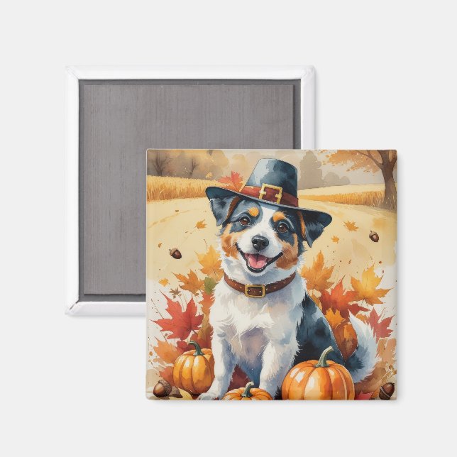 Aimant Tervier Australien Feuilles d'automne Art de Thank (Recto/Verso)