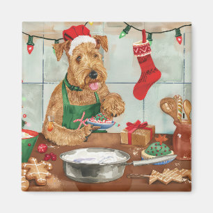 Aimant Tervueren Airedale Holiday Baking: Noël Festif