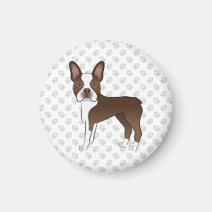 Aimant Tervueren marron Cartoon Chien de Boston & Pattes
