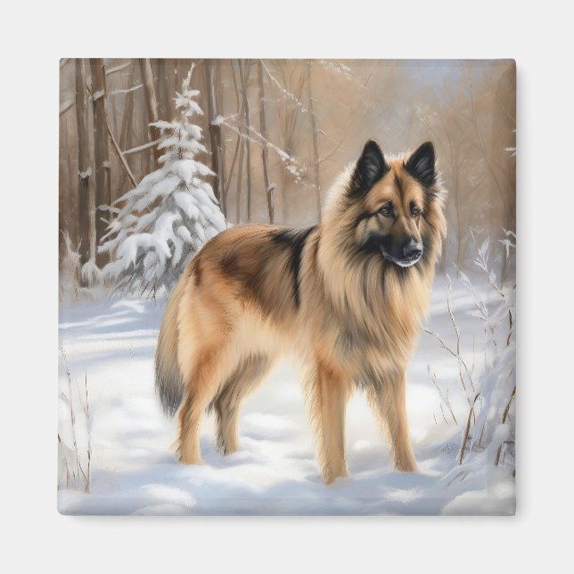 Aimant Tervuren Belge Qu'il neige Noël (Devant)