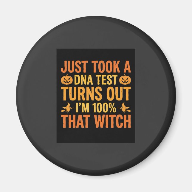 Aimant Test ADN de sorcière d'Halloween Design drôle (Devant)