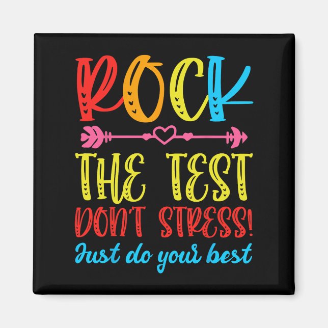 Aimant Test Day Rock Le test ne stresse pas le témoignage (Devant)
