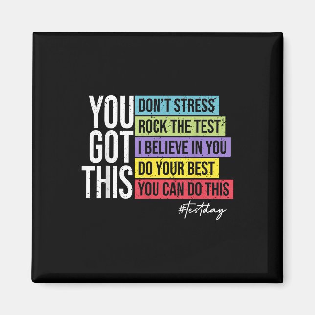 Aimant Test Day Rock The Test Teacher Test Day You got (Devant)