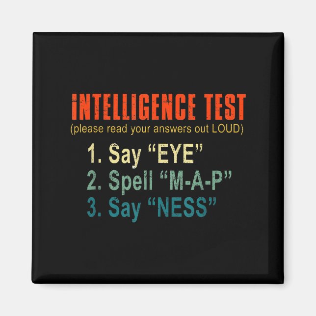 Aimant Test d'intelligence Humour Adulte Drôle Sarcasme G (Devant)