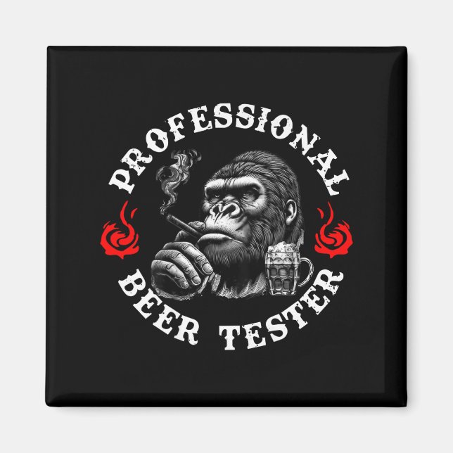 Aimant Testeur de bière professionnel Citation de singe d (Devant)