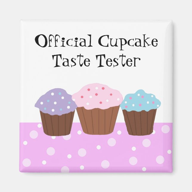 Aimant Testeur de goût de cupcakes officiel (Devant)