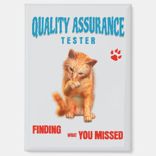 Aimant Testeur QA Humour Félin