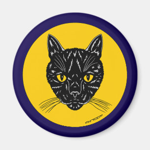 Aimant Tête de chat noir