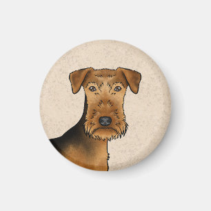 Aimant Tête de chien Airedale Terrier Bingley Terrier