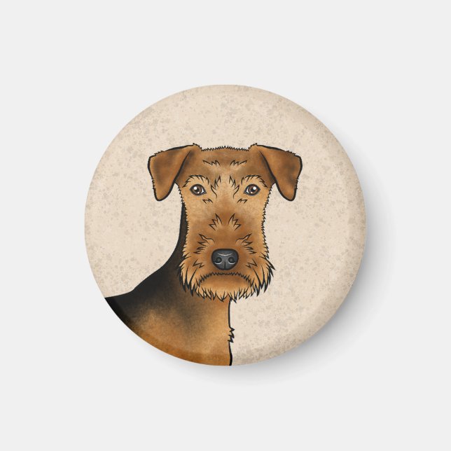 Aimant Tête de chien Airedale Terrier Bingley Terrier (Devant)