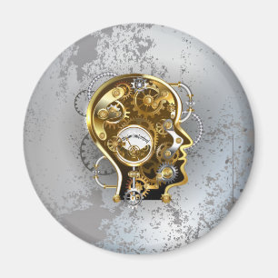 Aimant Tête de Steampunk avec manomètre