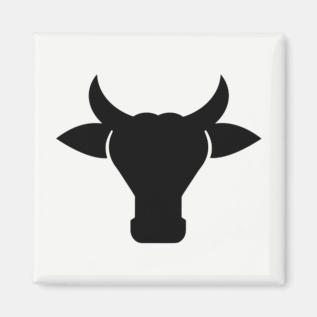 Aimant Tête de vache Silhouette (Devant)
