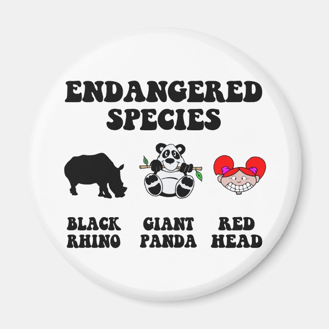 Aimant Tête rousse drôle (Devant)