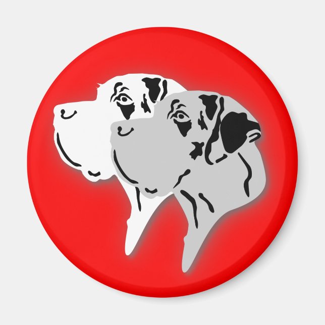Aimant Têtes de Harlequin et de Merle Dane (Devant)