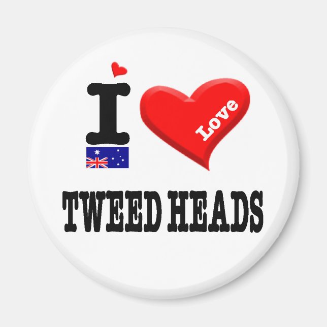Aimant TÊTES TWEED - I Love (Devant)