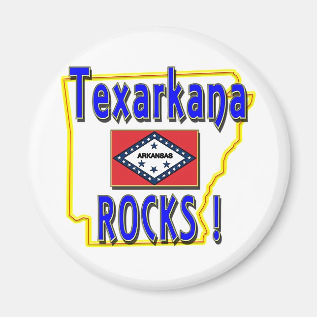 Aimant Texarkana Rocks ! (bleu) (Devant)