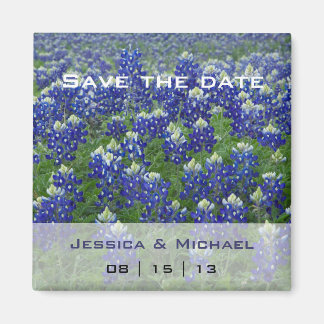 Aimant Texas Bluebonnets Flo Wedding Enregistrer l'aimant