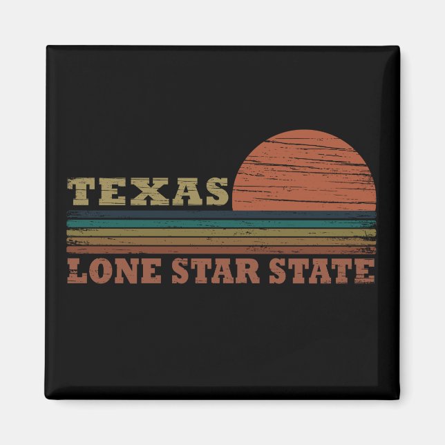 Aimant texas classique étoile lone style coucher de solei (Devant)