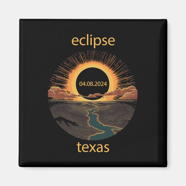 Aimant Texas Eclipse 8 avril 2024 04.08.2024 Texas Solar (Devant)