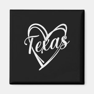 Aimant Texas Heart Name Design Retro Style Graphisme Homm