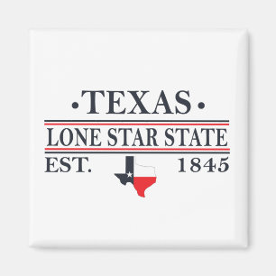 Aimant texas le contour de la carte d'état étoile seule