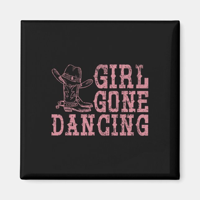 Aimant Texas Line Dancing Rodeo Cowboy ligne cadeau Danse (Devant)